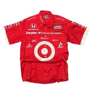Speedgear Target Racing Team Short Sleeve Button Up Shirt Mens M Red Honda